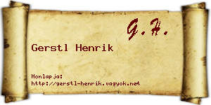 Gerstl Henrik névjegykártya
